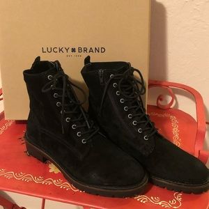 Lucky Brand Suede Combat Boots